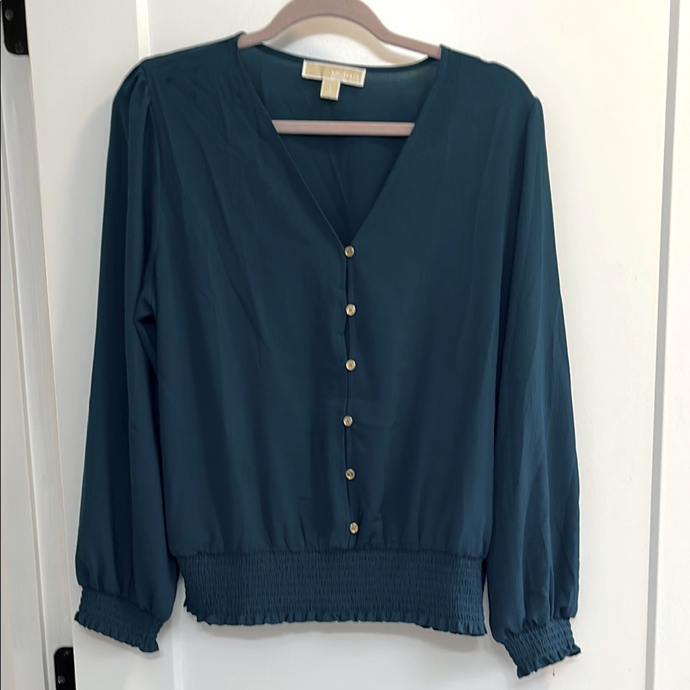 Michael Michael Kors Basic Elastic Blouse Top Tea… - image 1